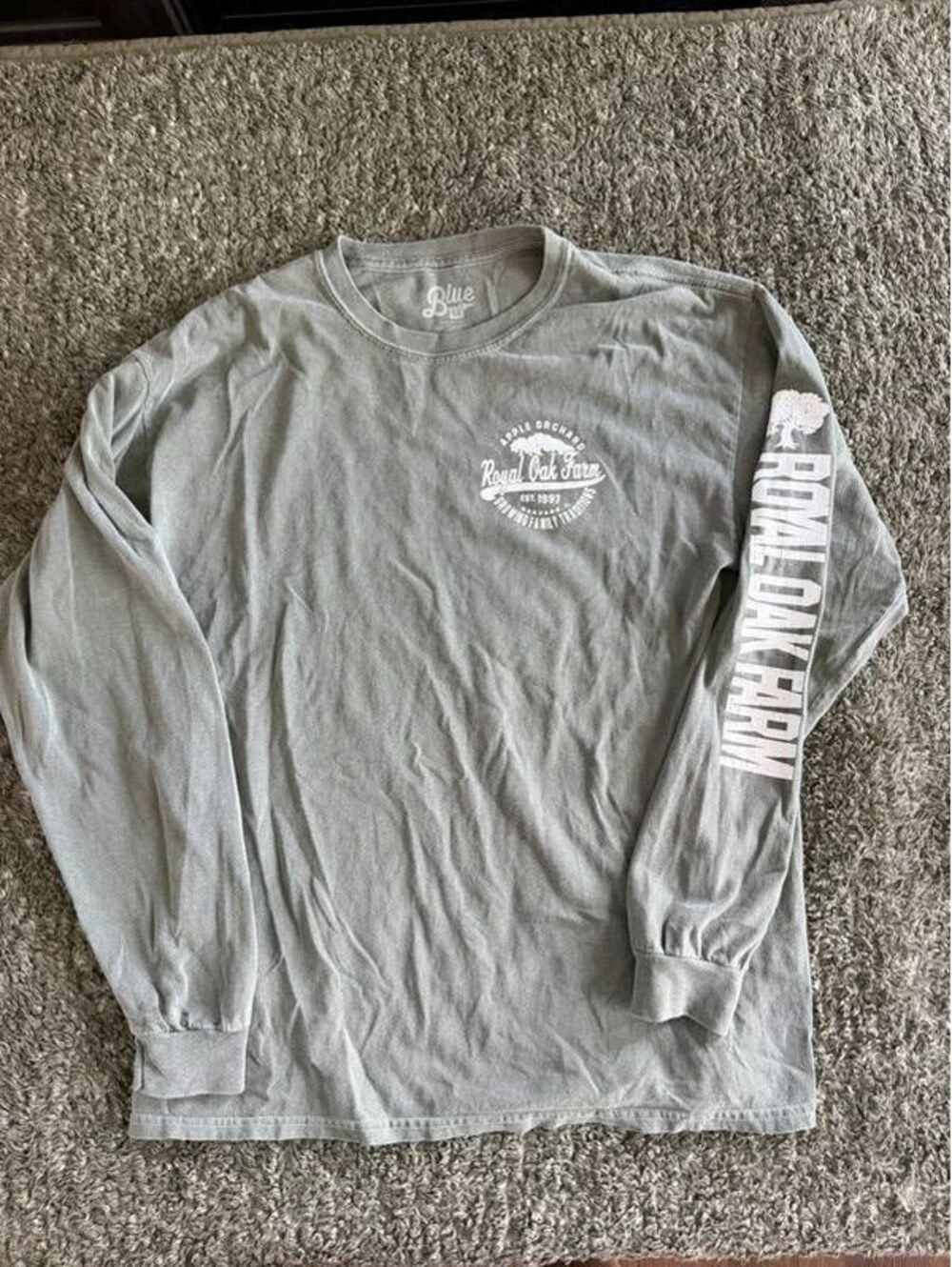 Blue 84 Royal Oak Farm Gray Long Sleeve Shirt Size L